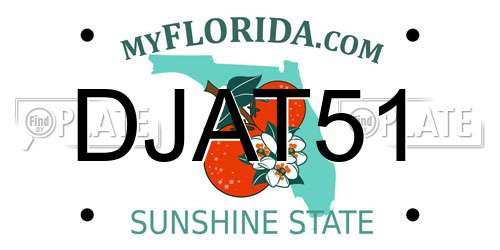 DJAT51 Florida License Plate