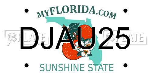 DJAU25 Florida License Plate