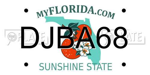 DJBA68 Florida License Plate