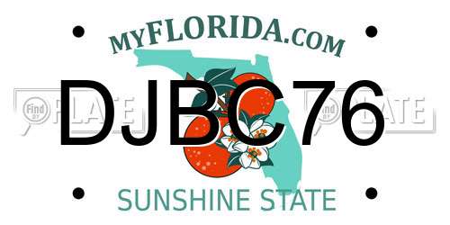 DJBC76 Florida License Plate