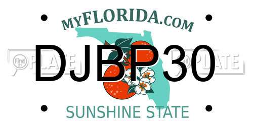 DJBP30 Florida License Plate