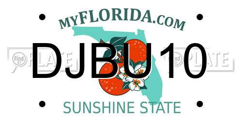 DJBU10 Florida License Plate