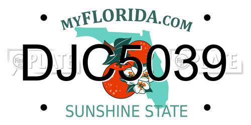 DJC5039 Florida License Plate