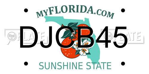 DJCB45 Florida License Plate