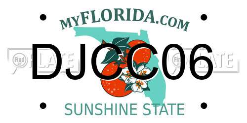 DJCC06 Florida License Plate