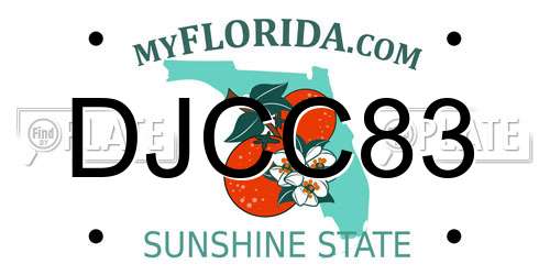 DJCC83 Florida License Plate
