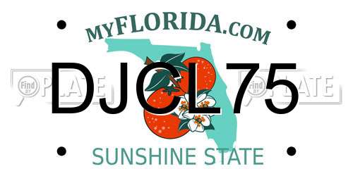 DJCL75 Florida License Plate