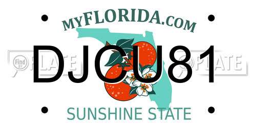 DJCU81 Florida License Plate