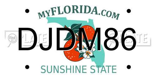 DJDM86 Florida License Plate