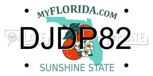 DJDP82 Florida License Plate