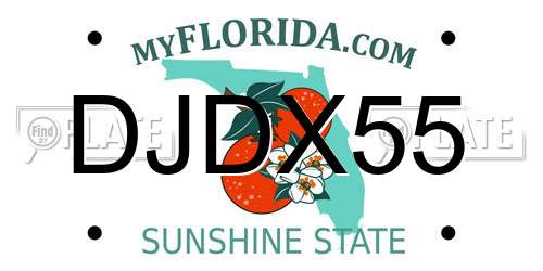 DJDX55 Florida License Plate