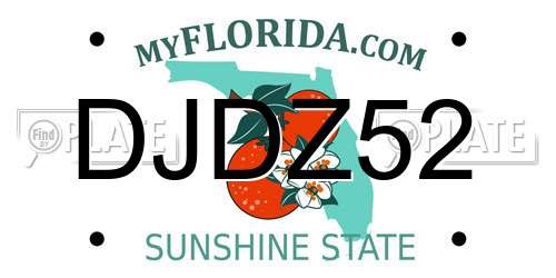 DJDZ52 Florida License Plate