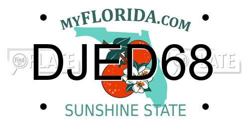 DJED68 Florida License Plate