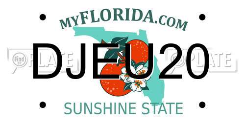 DJEU20 Florida License Plate