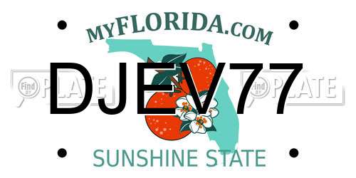 DJEV77 Florida License Plate