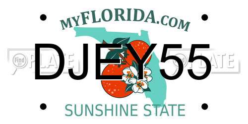DJEY55 Florida License Plate