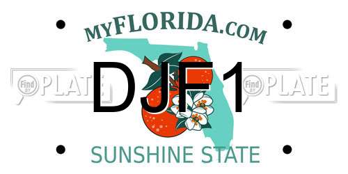 DJF1 Florida License Plate