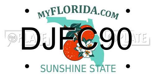 DJFC90 Florida License Plate