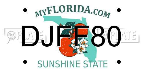 DJFF80 Florida License Plate