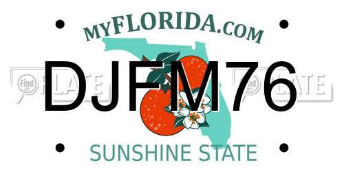 DJFM76 Florida License Plate