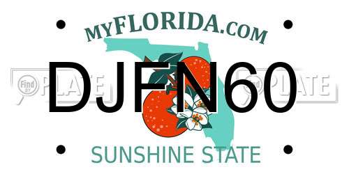 DJFN60 Florida License Plate