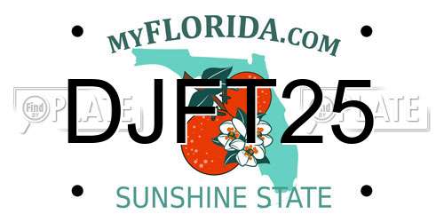 DJFT25 Florida License Plate