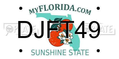 DJFT49 Florida License Plate