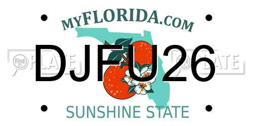 DJFU26 Florida License Plate