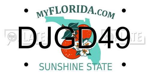 DJGD49 Florida License Plate
