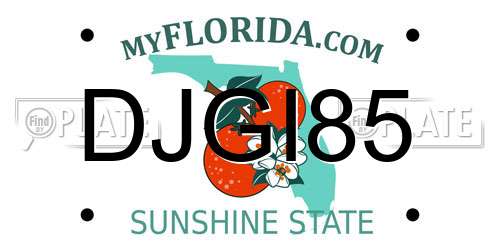 DJGI85 Florida License Plate