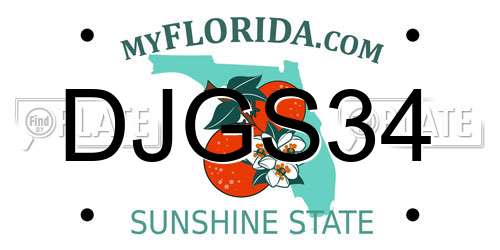 DJGS34 Florida License Plate