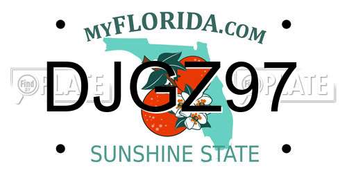DJGZ97 Florida License Plate