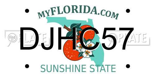 DJHC57 Florida License Plate