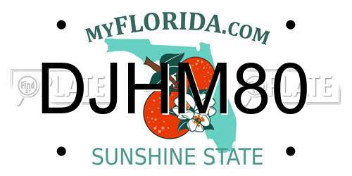 DJHM80 Florida License Plate