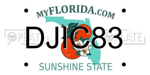 DJIC83 Florida License Plate