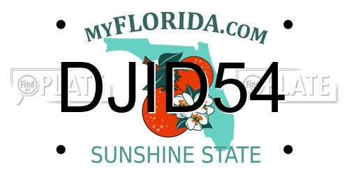 DJID54 Florida License Plate