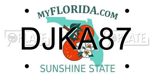 DJKA87 Florida License Plate