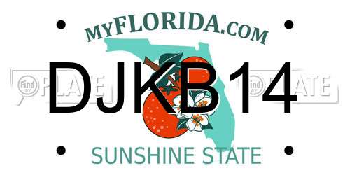 DJKB14 Florida License Plate