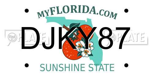 DJKY87 Florida License Plate