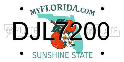 DJL7200 Florida License Plate