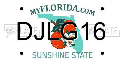 DJLG16 Florida License Plate