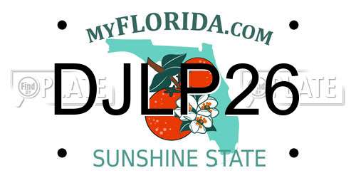 DJLP26 Florida License Plate
