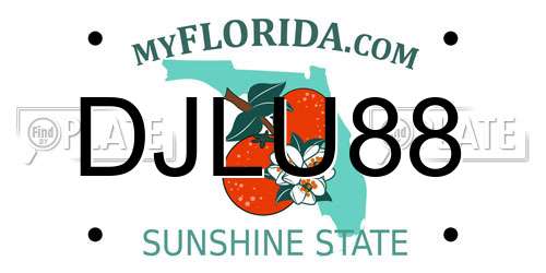 DJLU88 Florida License Plate