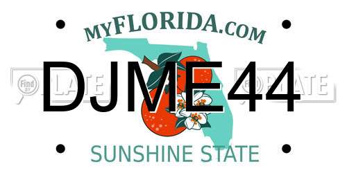 DJME44 Florida License Plate