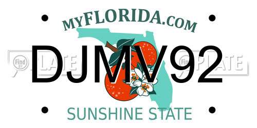 DJMV92 Florida License Plate