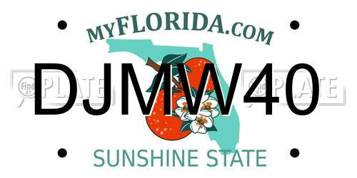 DJMW40 Florida License Plate