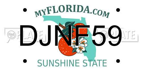 DJNF59 Florida License Plate