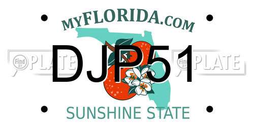 DJP51 Florida License Plate