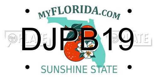 DJPB19 Florida License Plate