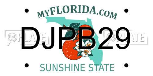 DJPB29 Florida License Plate